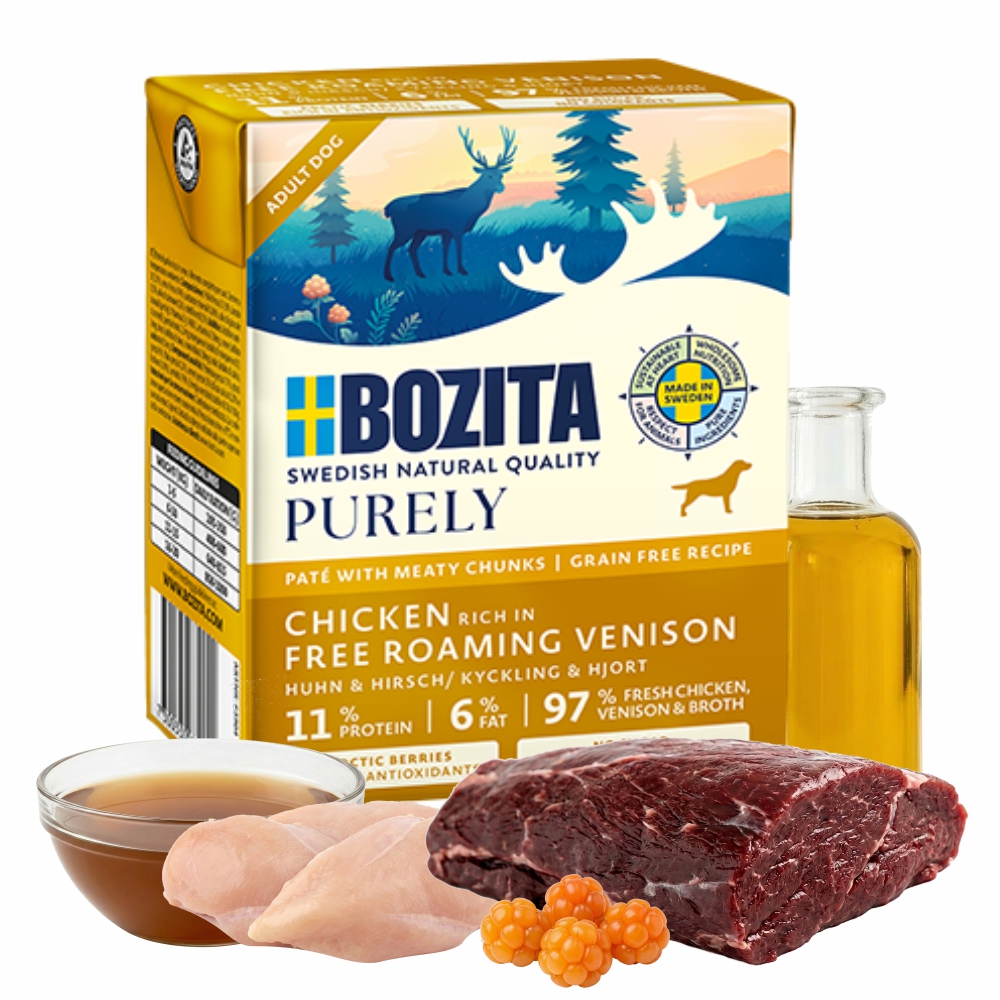 Bozita Purely Pate Duoprotein Kurczak Dziczyzna 370g karma mokra dla psa